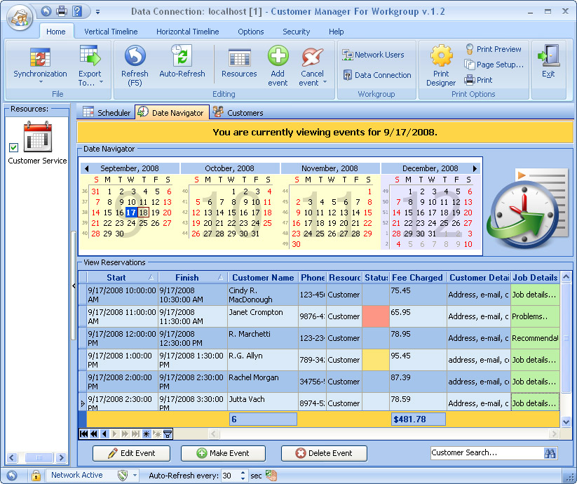 Customer Manager for Workgroup screenshot